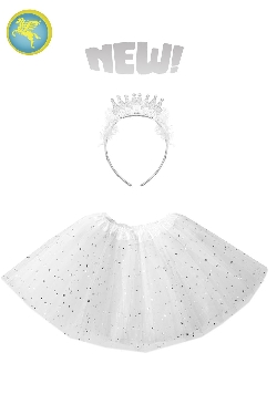 SET GONNA + DIADEMA DA REGINA BIANCA